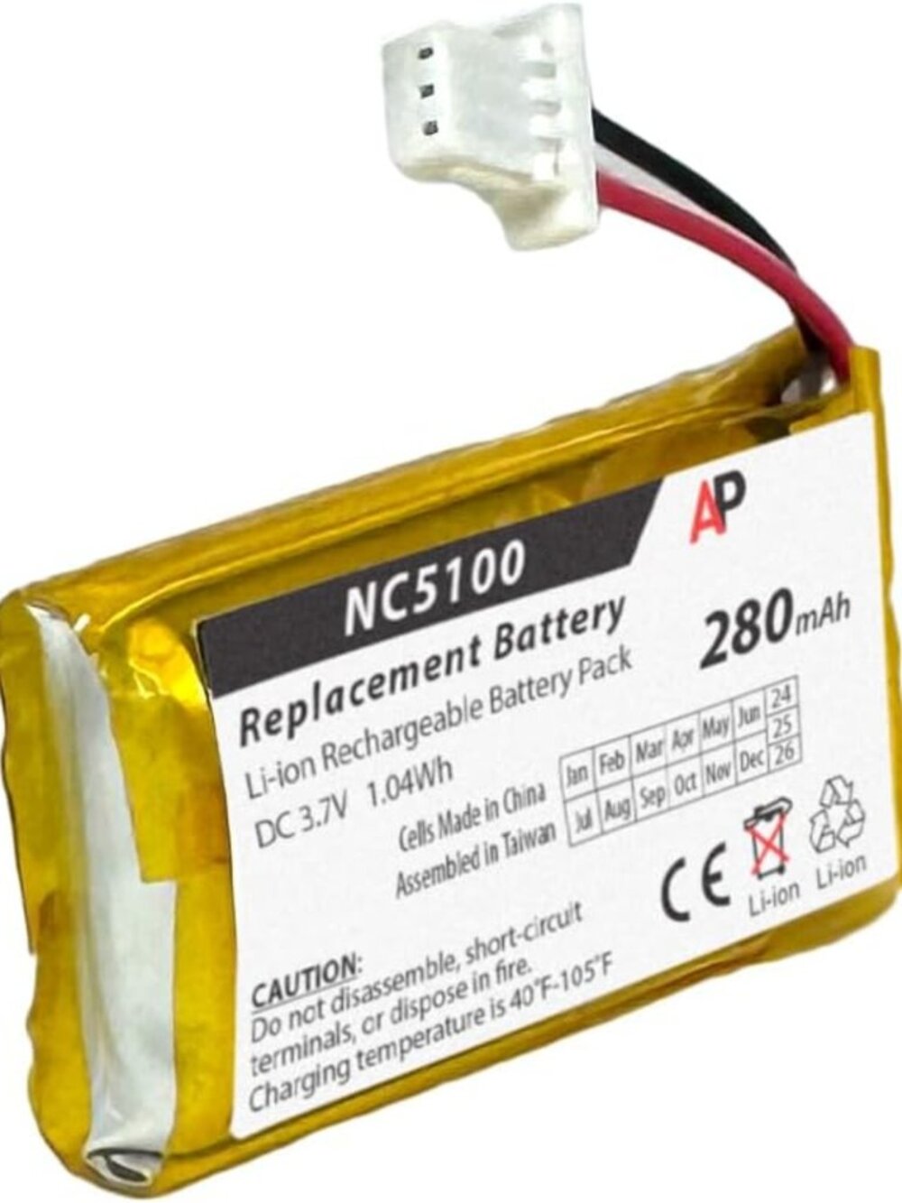 High-Capacity Battery for Wired Video Doorbell, Compatible with Nest Hello